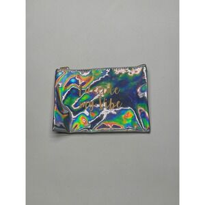 Holographic Pouch Cosmetic Bag Iridescent Dream Big Vibe Zippered Travel Makeup